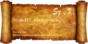 Szabó Konkordia névjegykártya
